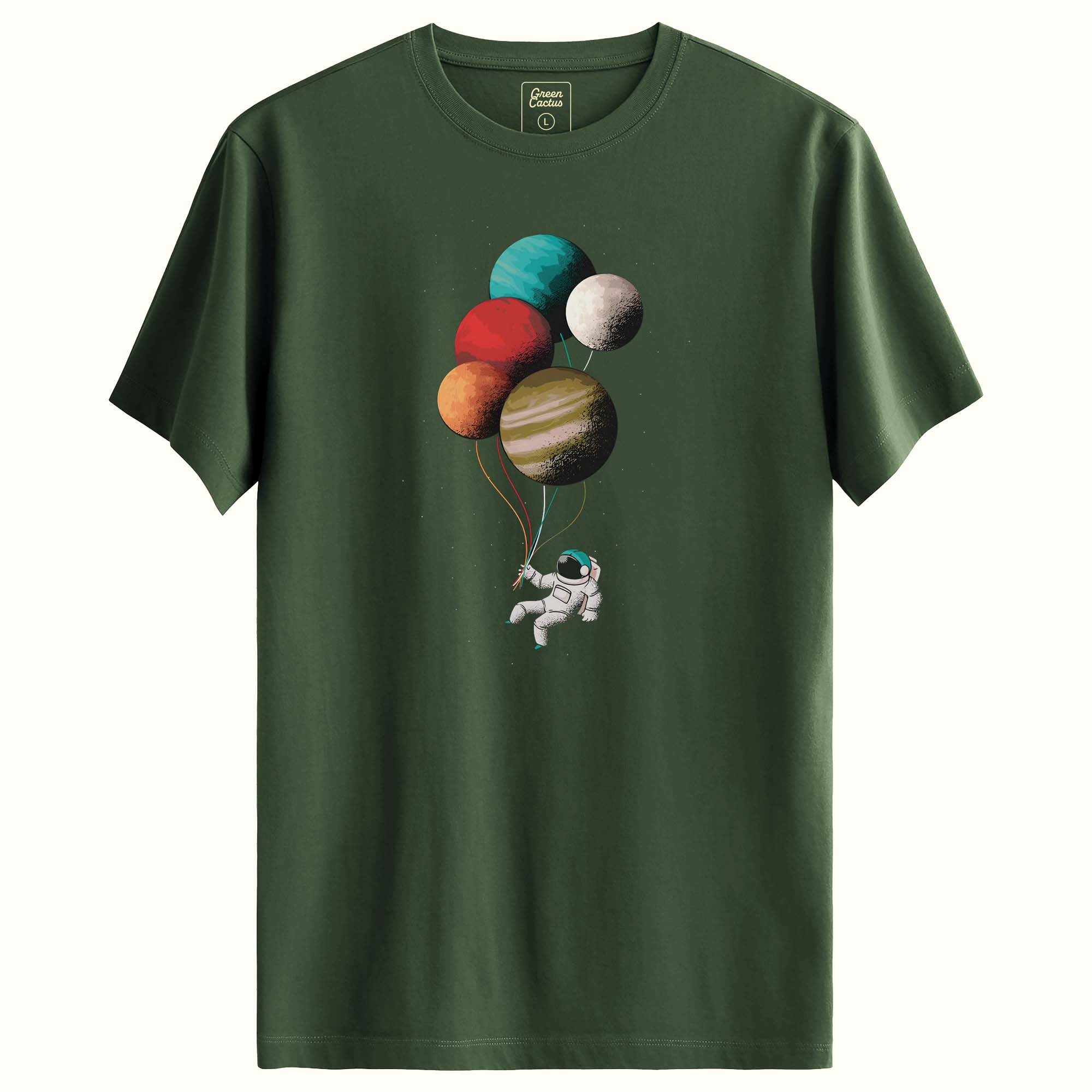 Astronot Balon Tasarımlı Regular T-Shirt