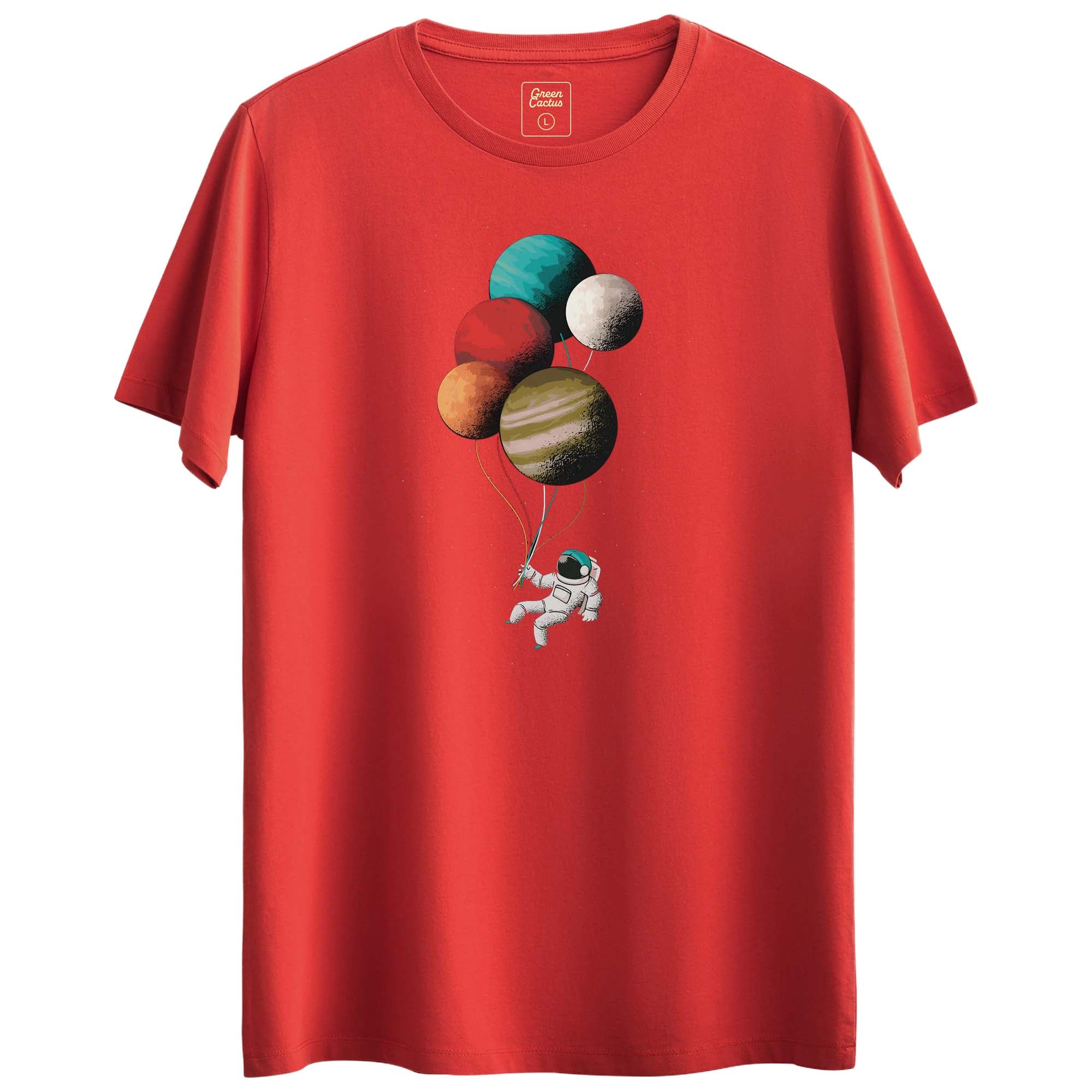 Astronot Balon Tasarımlı Regular T-Shirt