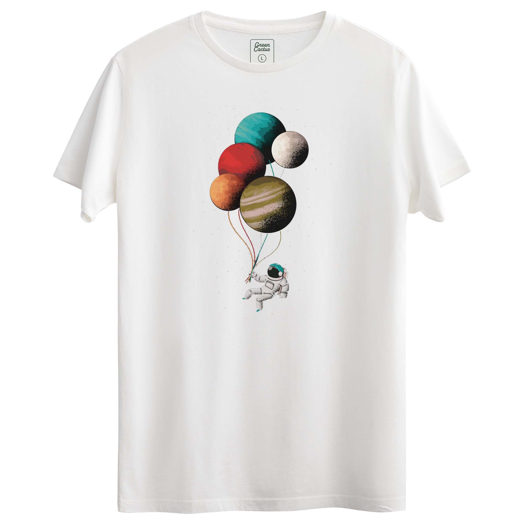 Astronot Balon Tasarımlı Regular T-Shirt