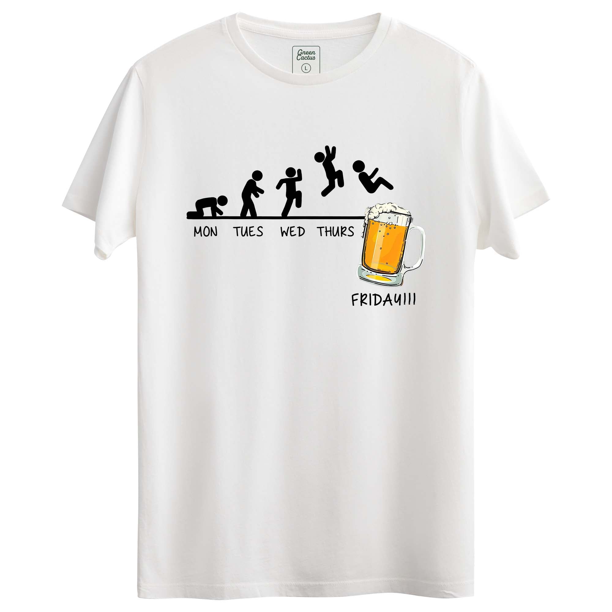 Enjoy Friday Bira Tasarımlı Regular T-Shirt