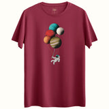 Astronot Balon Tasarımlı Regular T-Shirt