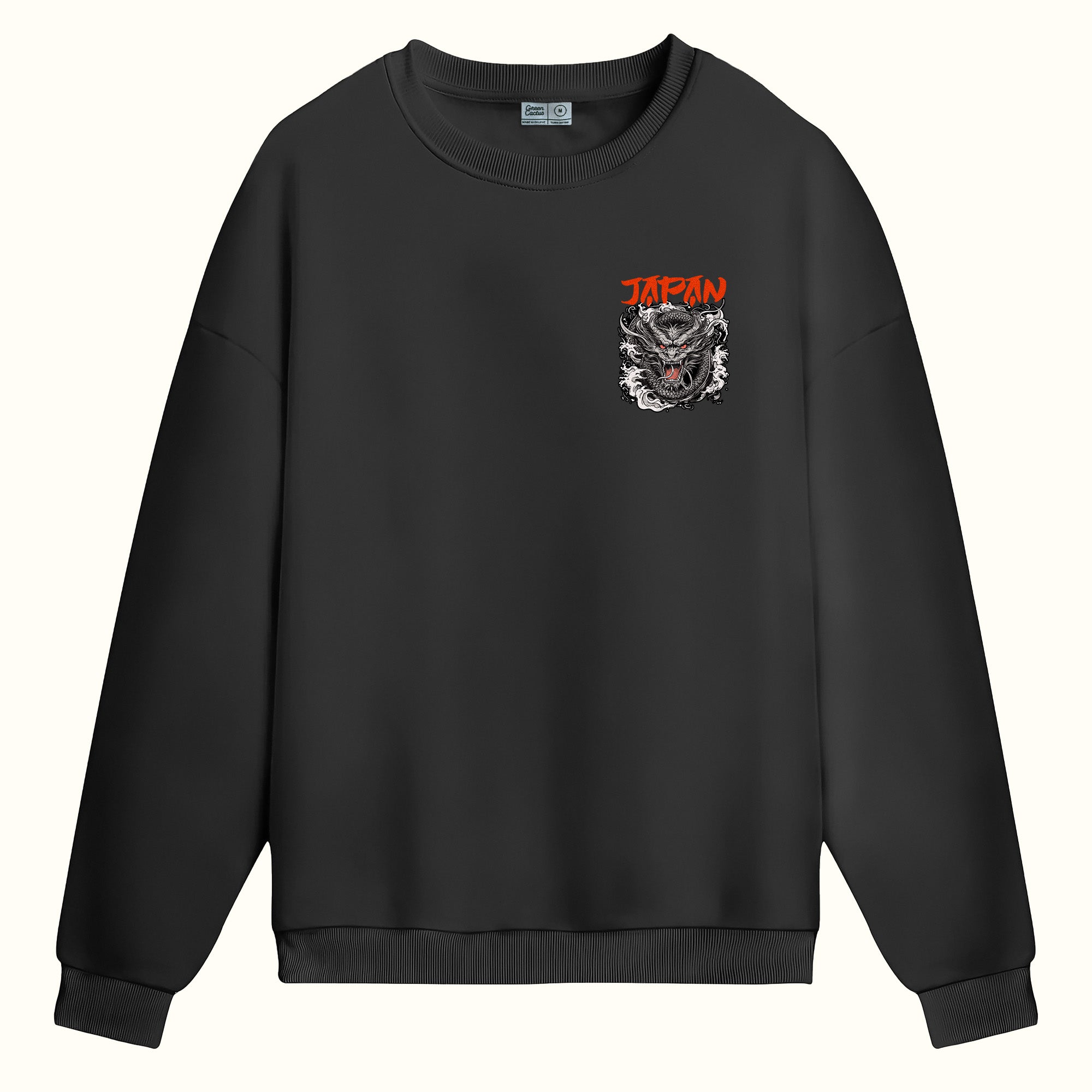 Siyah Ejderha Çift taraflı Baskılı - Sweatshirt