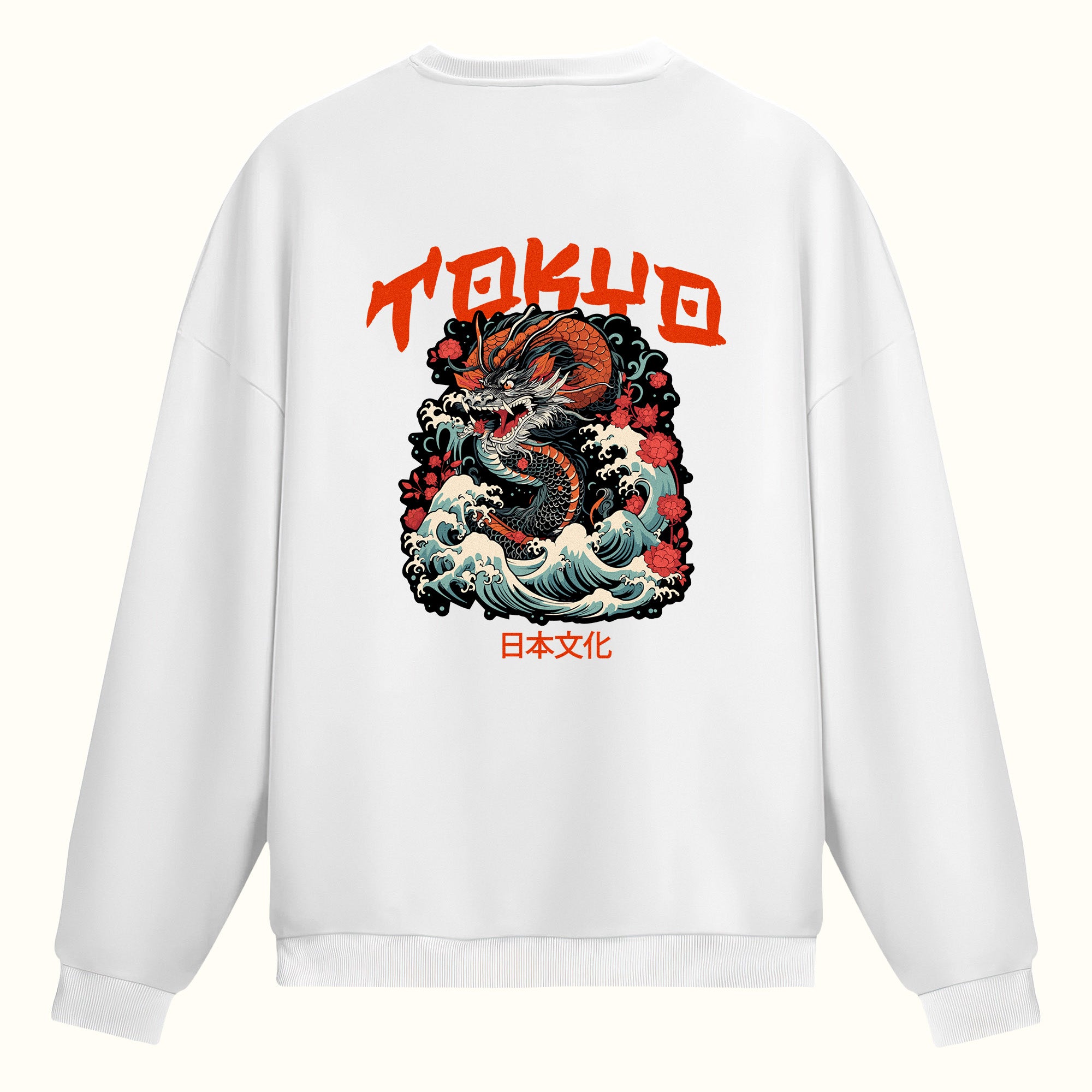 Ejderha ve Tokyo Çift taraflı Baskılı - Sweatshirt