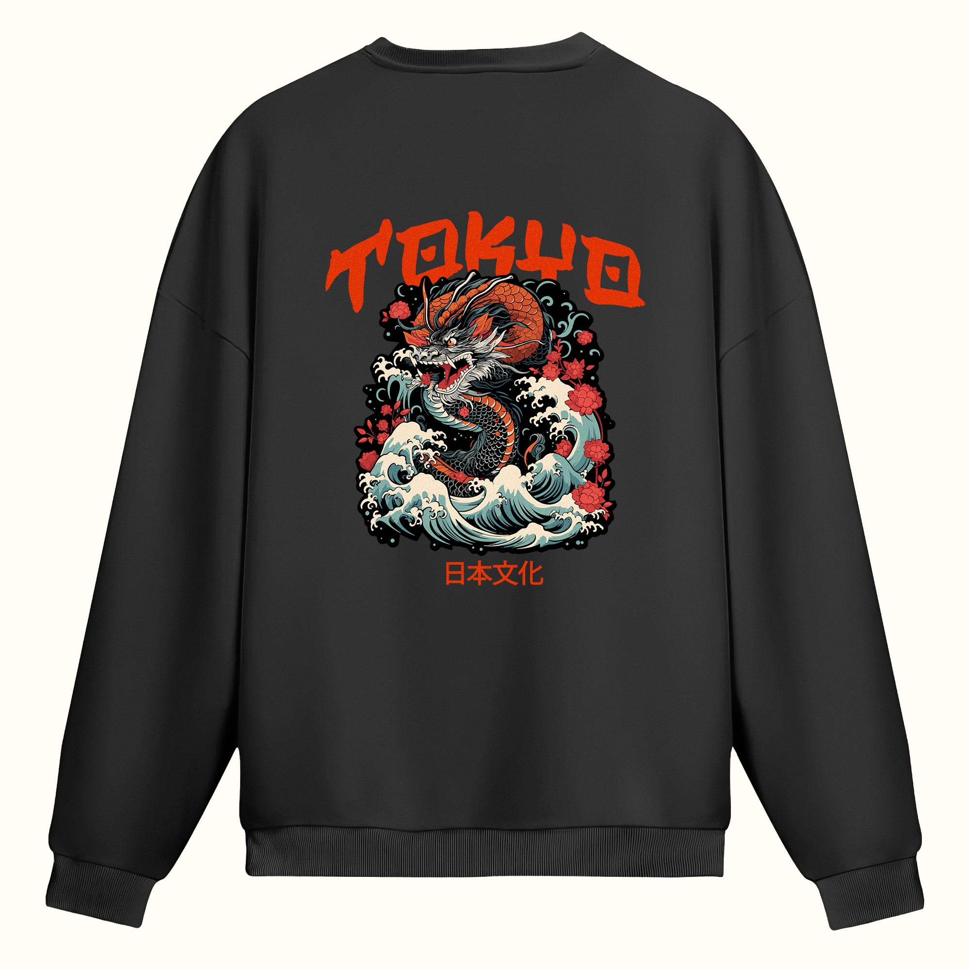 Ejderha ve Tokyo Çift taraflı Baskılı - Sweatshirt