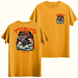 Ejderha ve Tokyo Yazılı Sırt Baskı Tasarımlı Regular T-Shirt