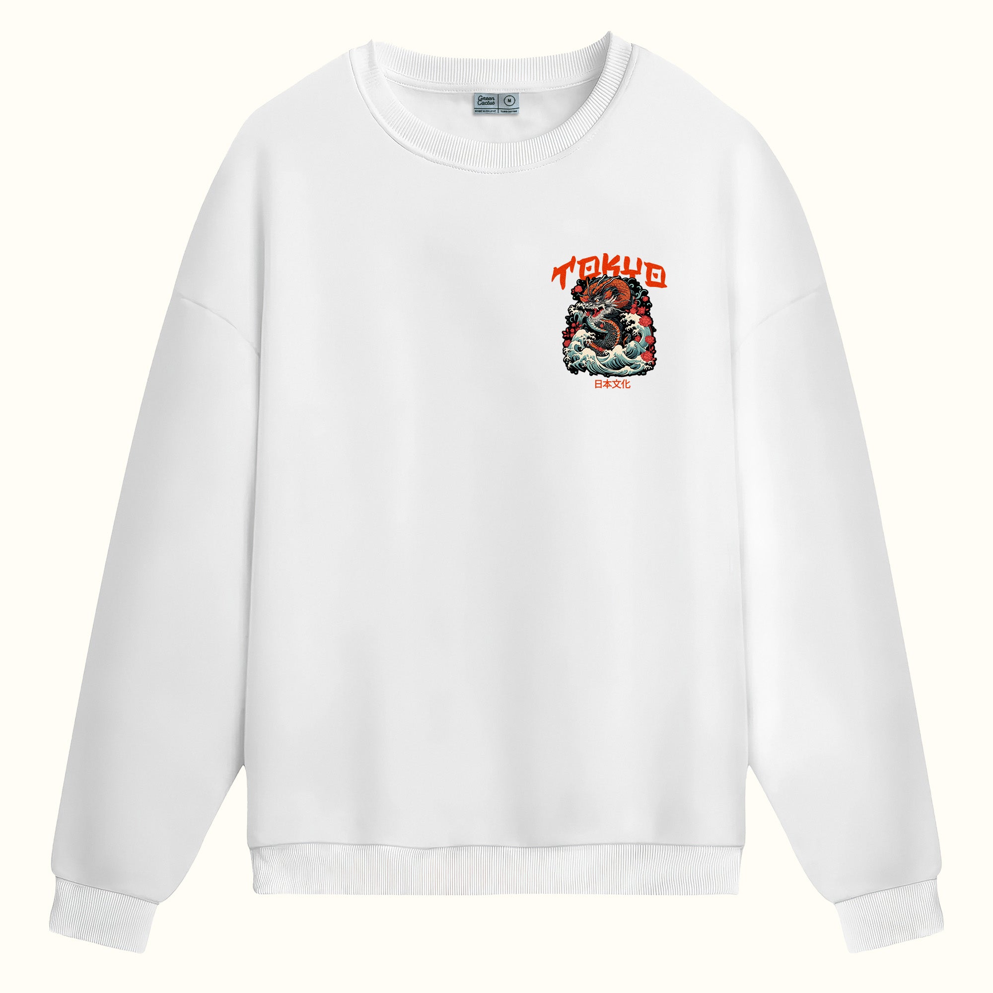 Ejderha ve Tokyo Çift taraflı Baskılı - Sweatshirt