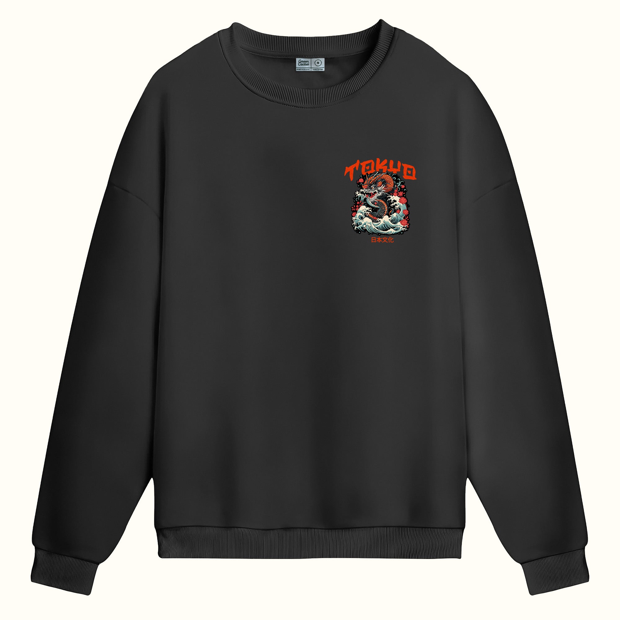 Ejderha ve Tokyo Çift taraflı Baskılı - Sweatshirt