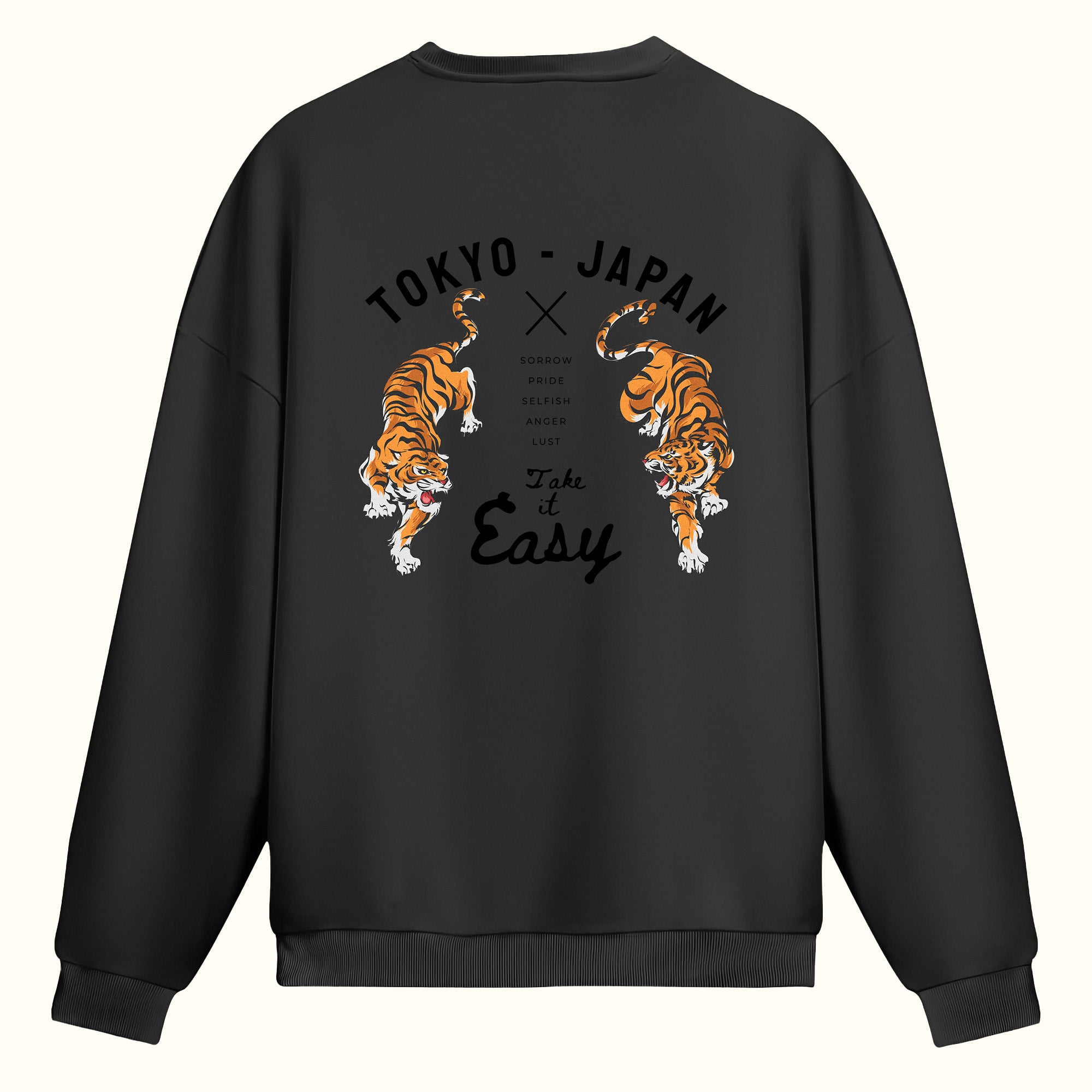 Kaplan ve Tokyo Japan Çift Taraflı baskılı - Sweatshirt