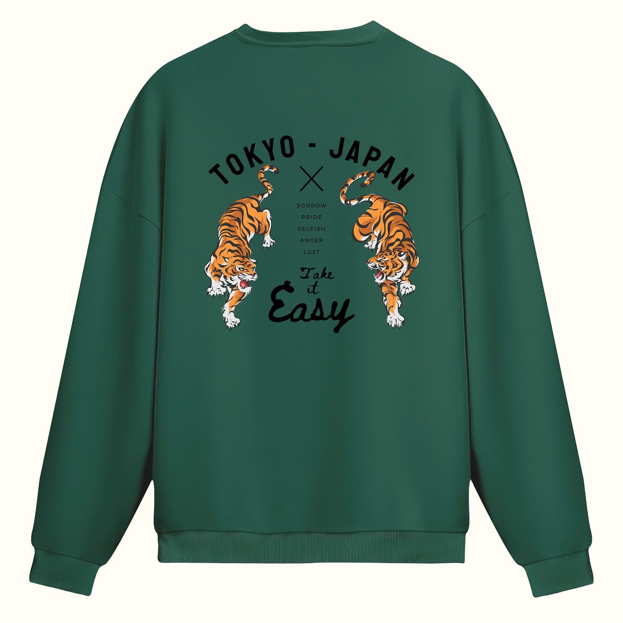 Kaplan ve Tokyo Japan Çift Taraflı baskılı - Sweatshirt