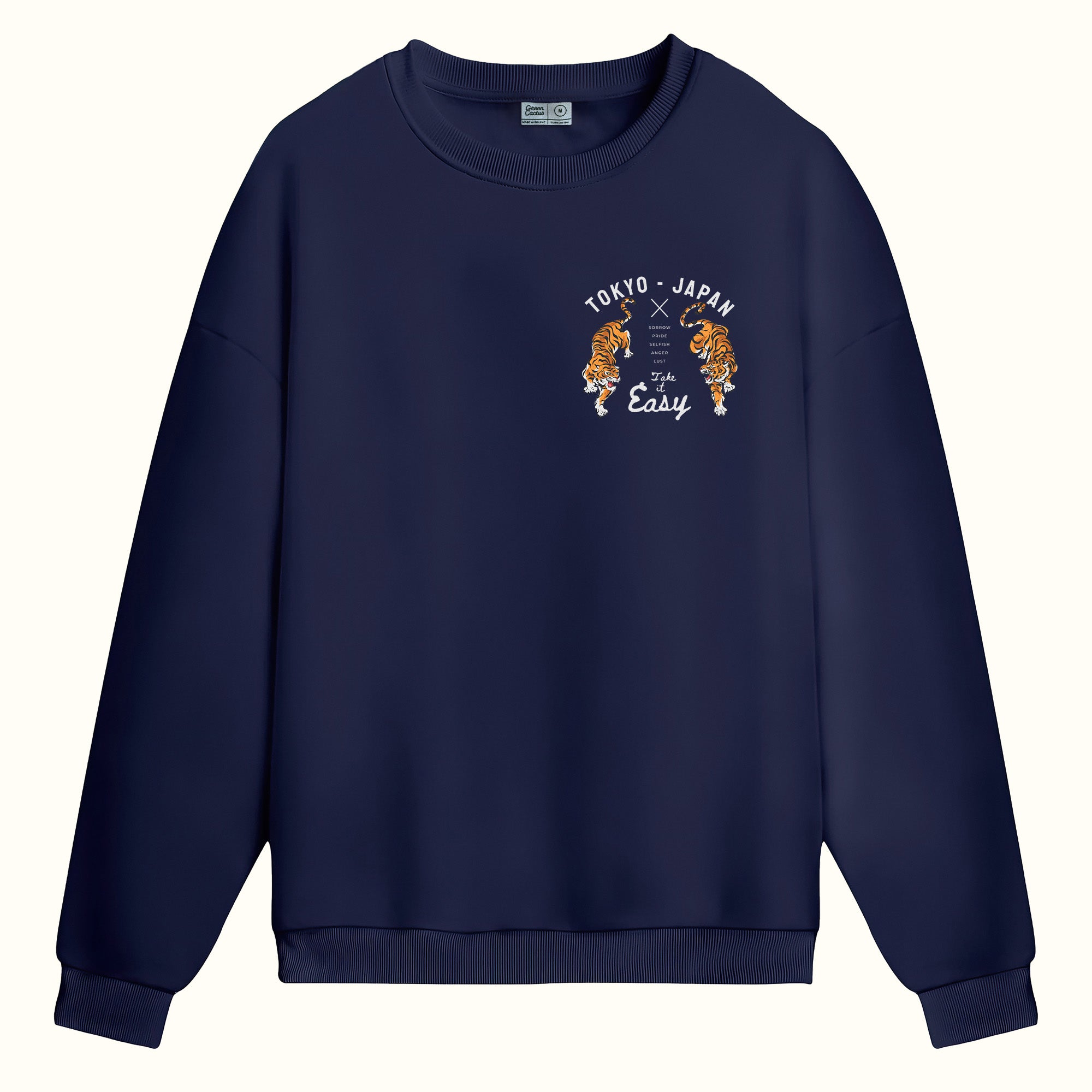 Kaplan ve Tokyo Japan Çift Taraflı baskılı - Sweatshirt