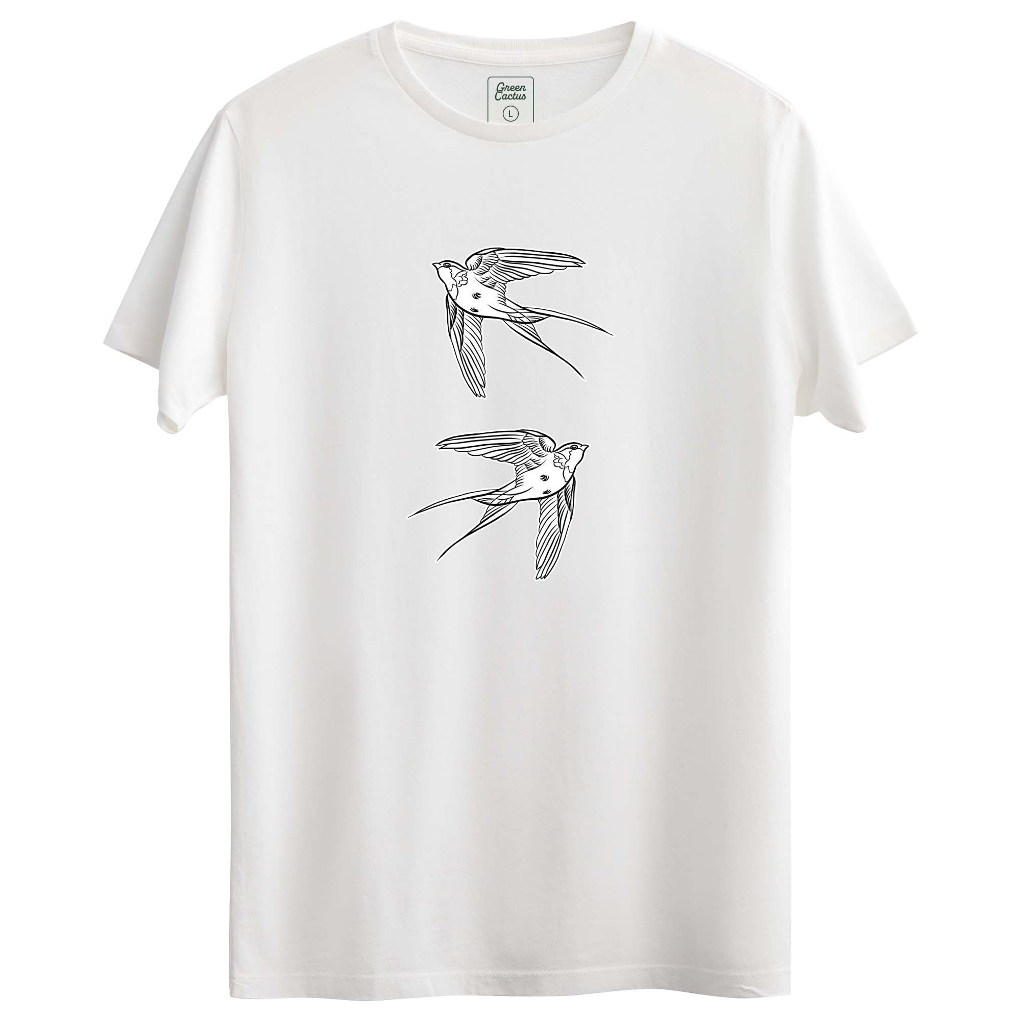 Swallows Tasarımlı Regular T-Shirt