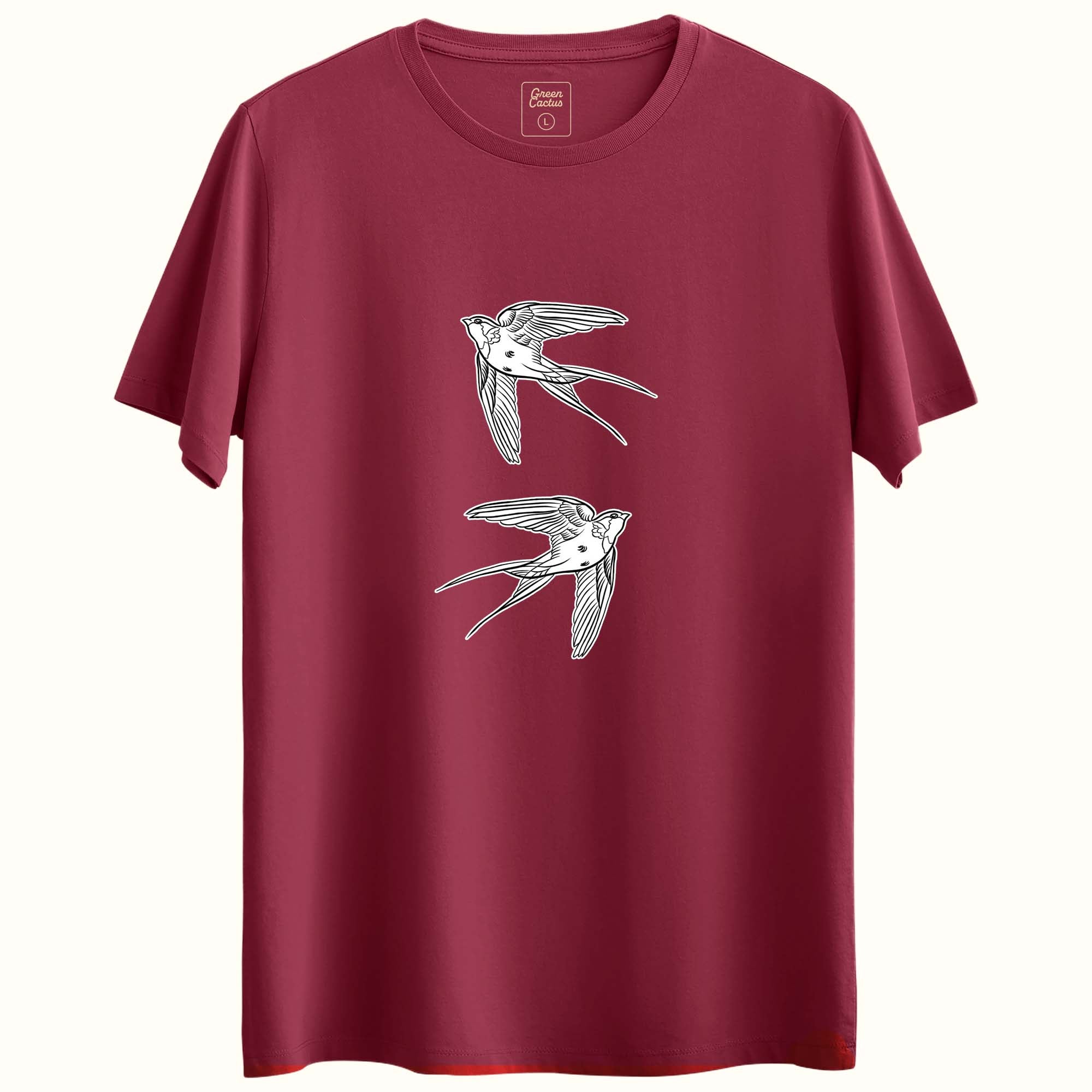 Swallows Tasarımlı Regular T-Shirt