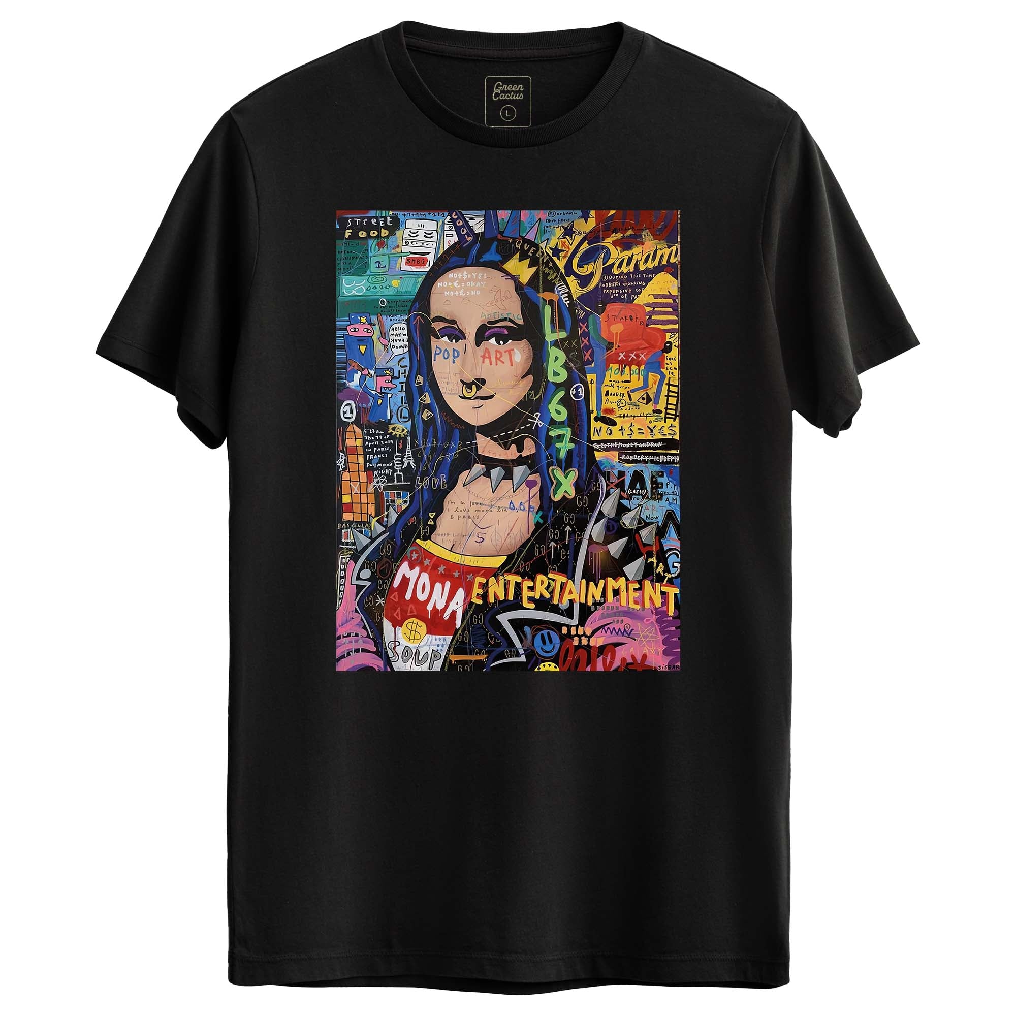 Renkli mona lisa Tasarımlı Regular T-Shirt