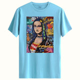 Renkli mona lisa Tasarımlı Regular T-Shirt