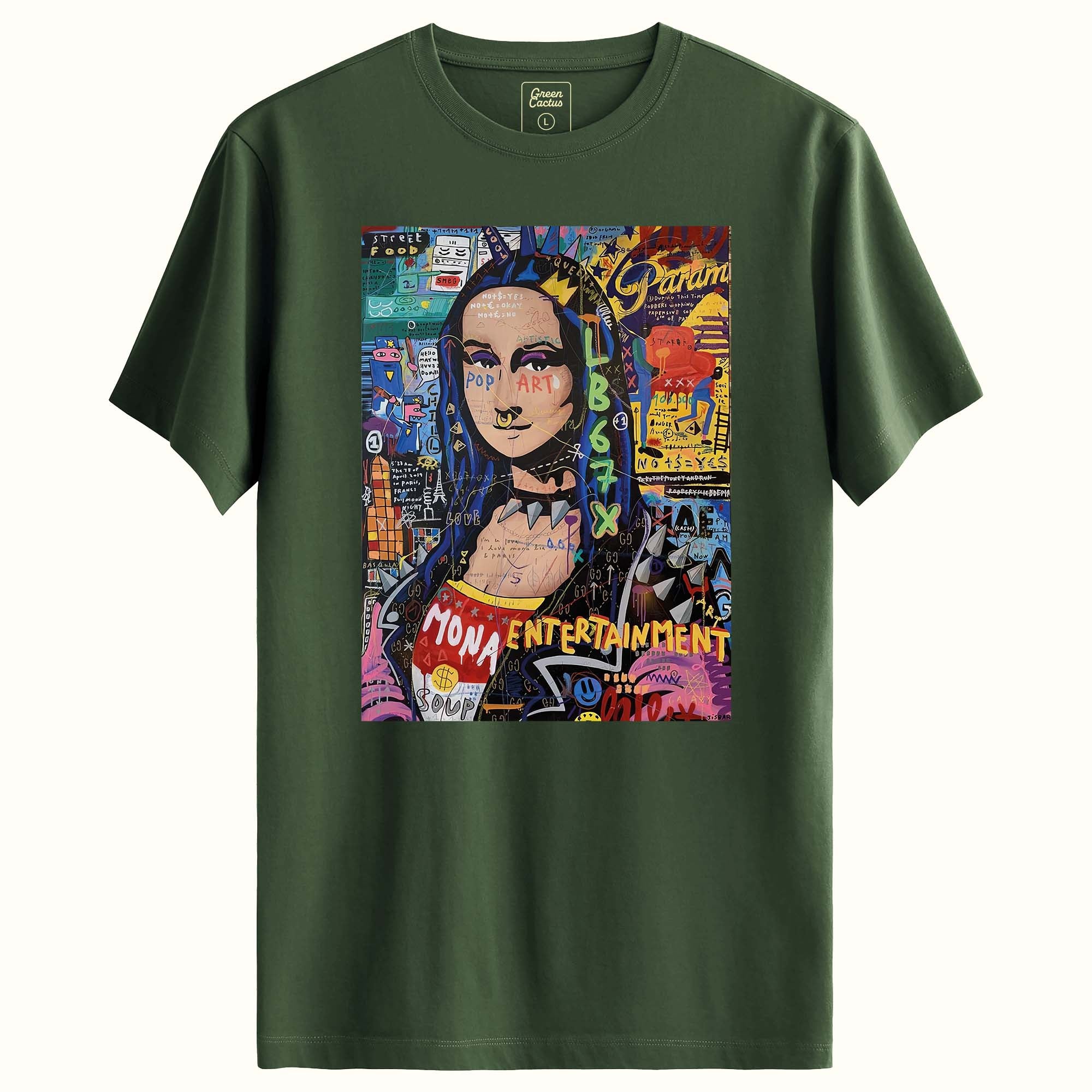 Renkli mona lisa Tasarımlı Regular T-Shirt