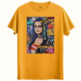 Renkli mona lisa Tasarımlı Regular T-Shirt