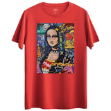 Renkli mona lisa Tasarımlı Regular T-Shirt