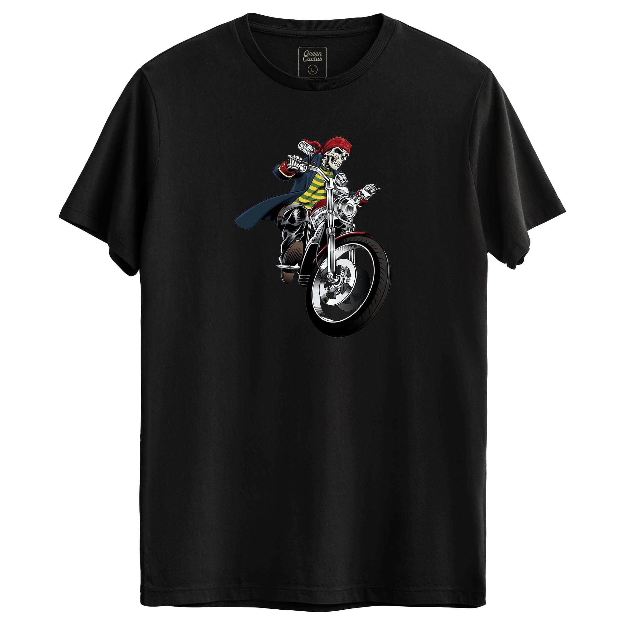 Motorcu Iskelet Tasarımlı Regular T-Shirt