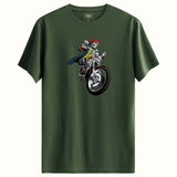 Motorcu Iskelet Tasarımlı Regular T-Shirt