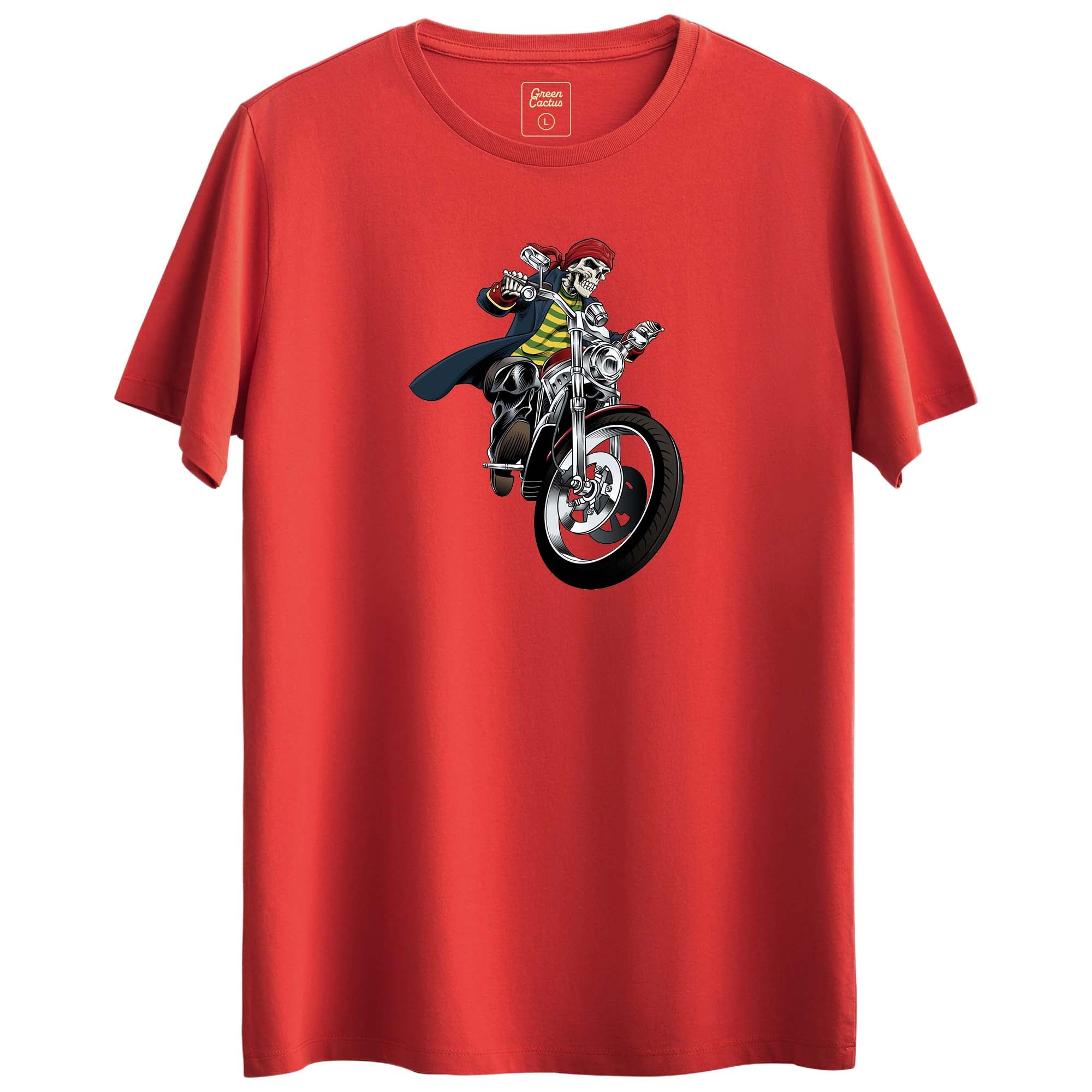 Motorcu Iskelet Tasarımlı Regular T-Shirt