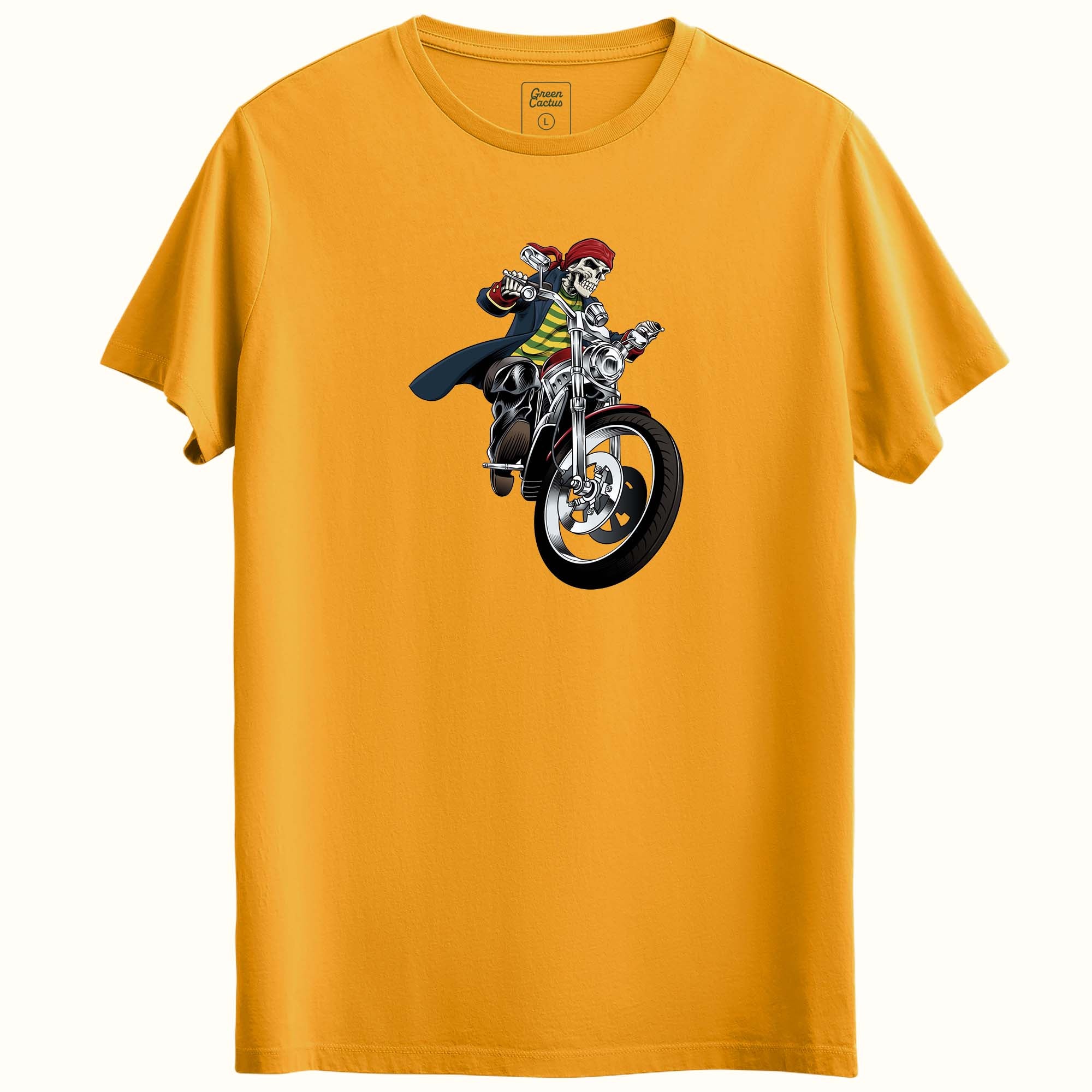 Motorcu Iskelet Tasarımlı Regular T-Shirt