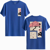 Pembe Ağaç Tasarımlı İki Taraflı Baskılı Regular T-Shirt