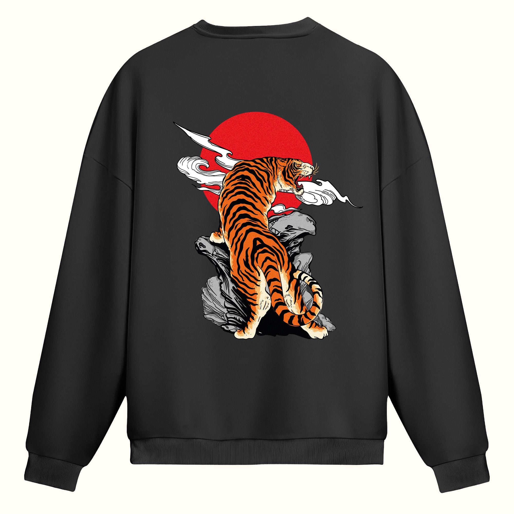 Kızıl Ay ve Leopar Çift Taraf Baskılı - Sweatshirt