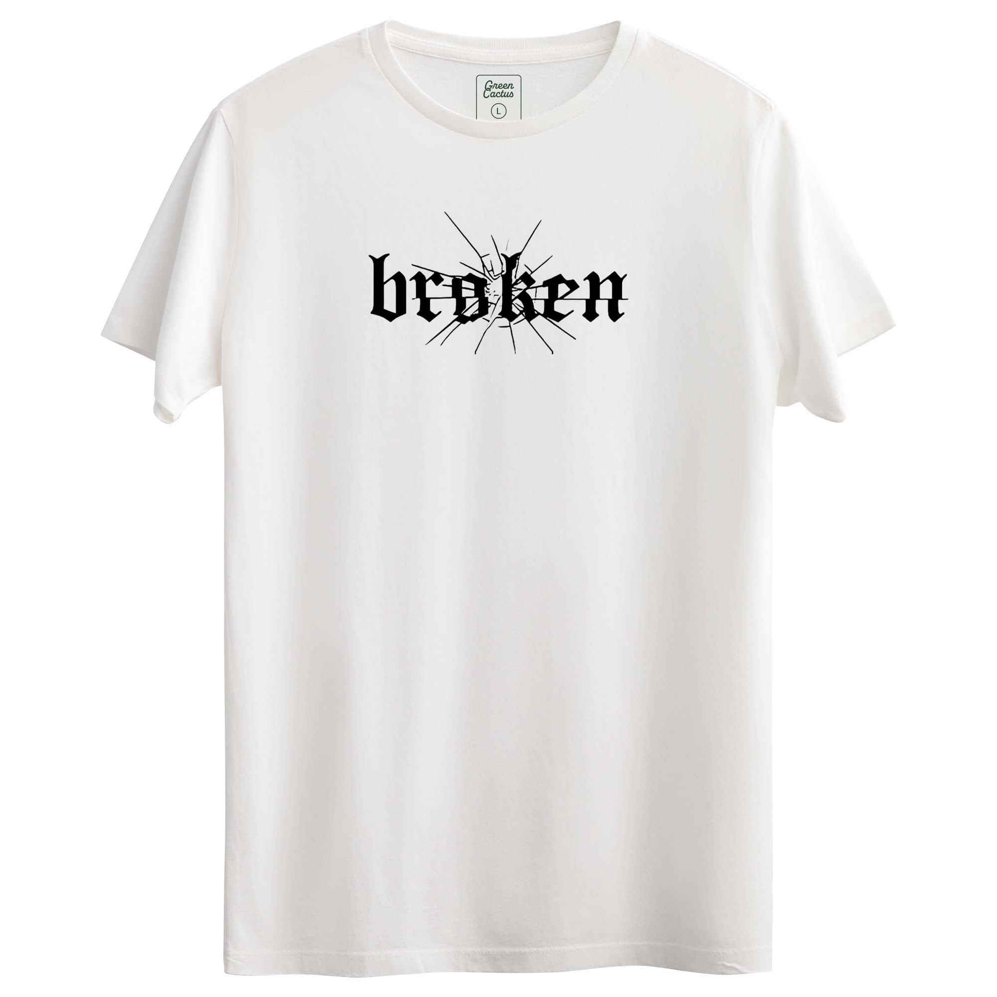 Broken Tasarımlı Regular T-Shirt