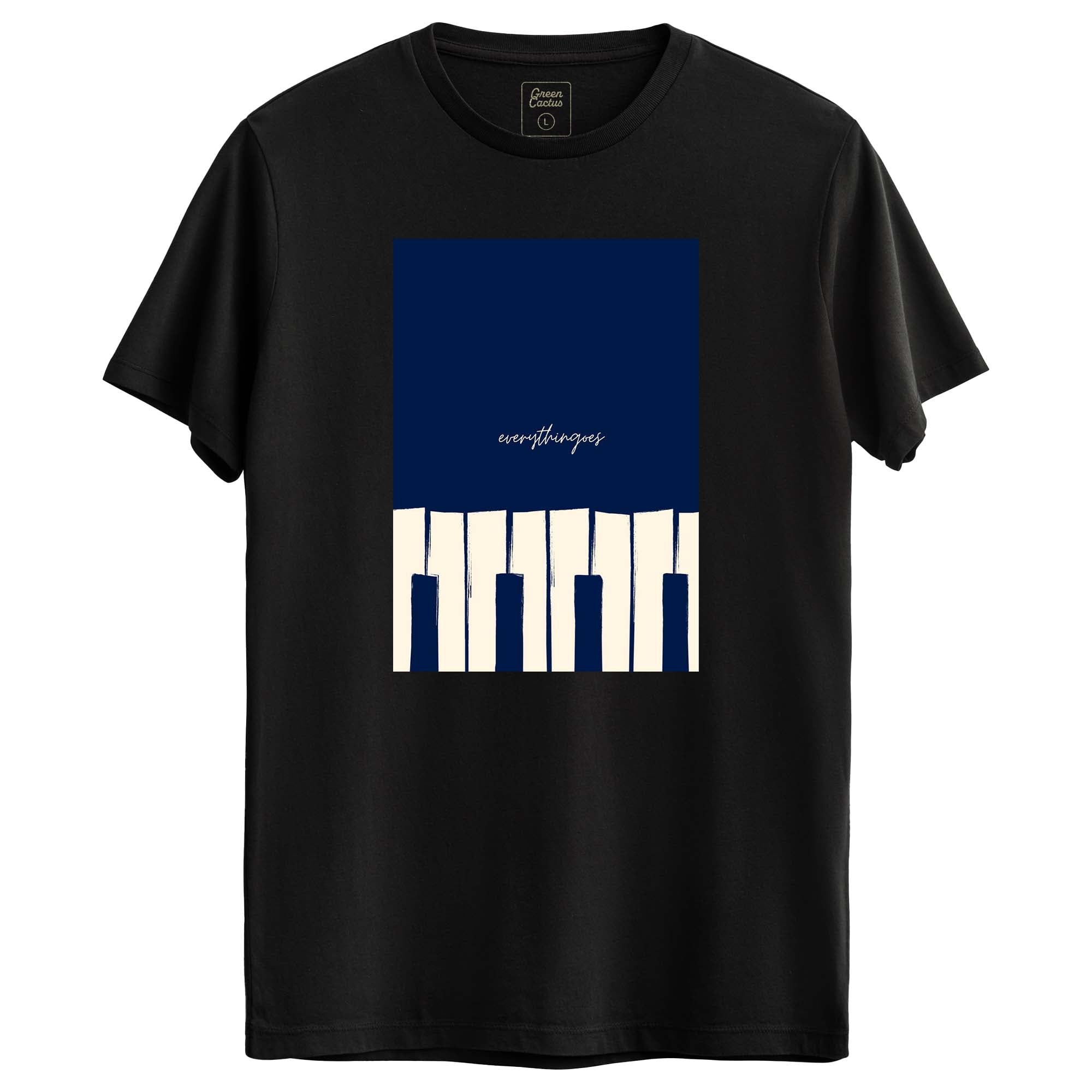 Piano Tasarımlı Regular T-Shirt