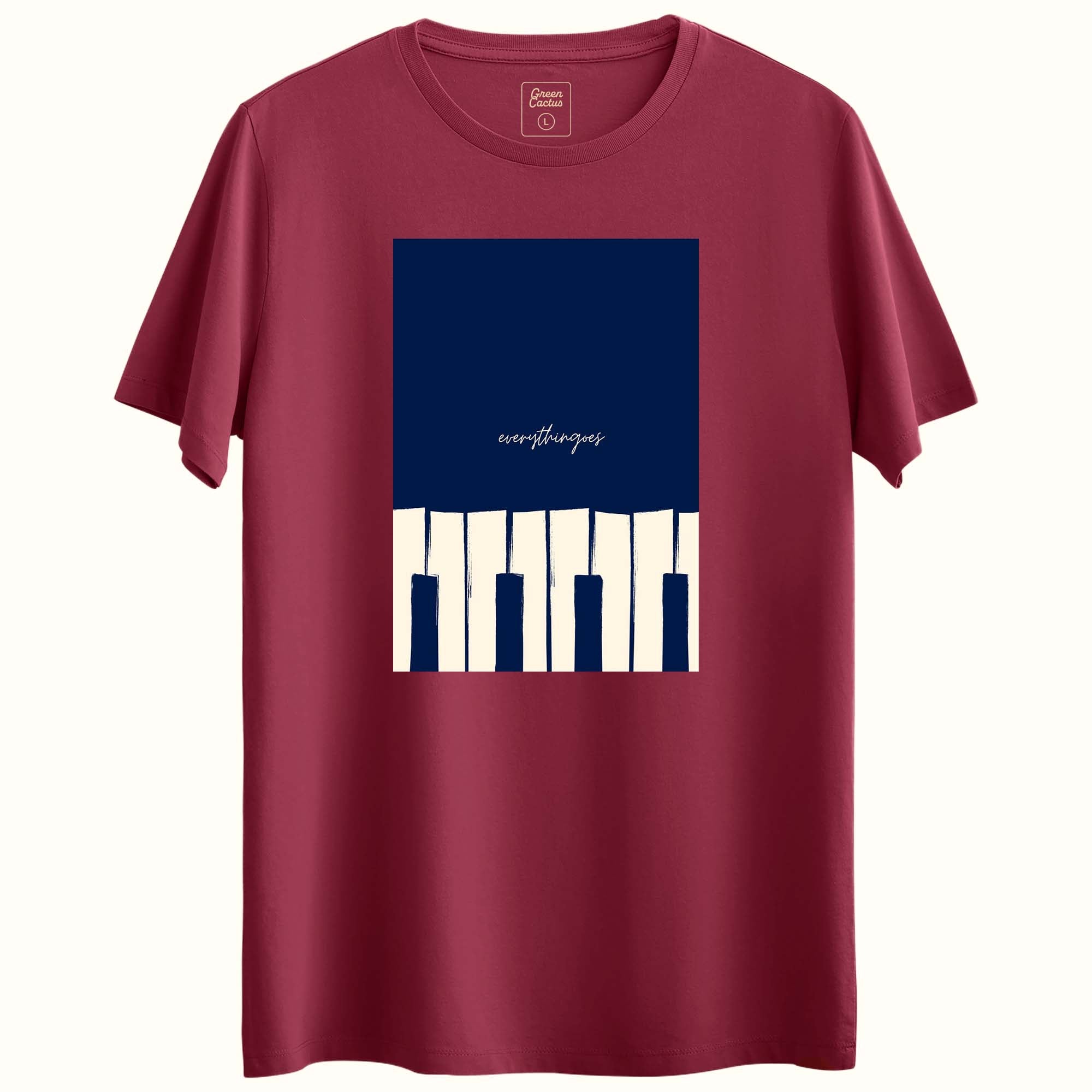 Piano Tasarımlı Regular T-Shirt