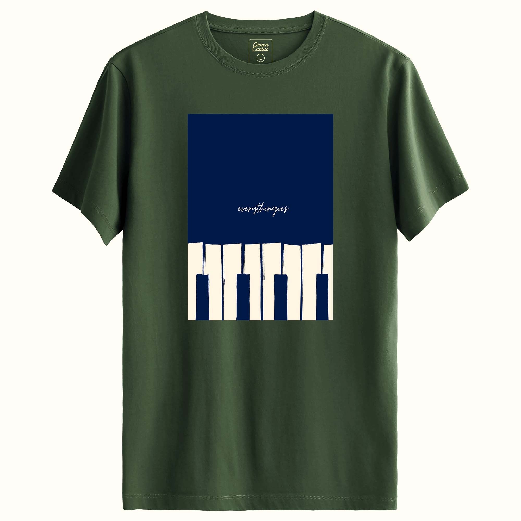 Piano Tasarımlı Regular T-Shirt