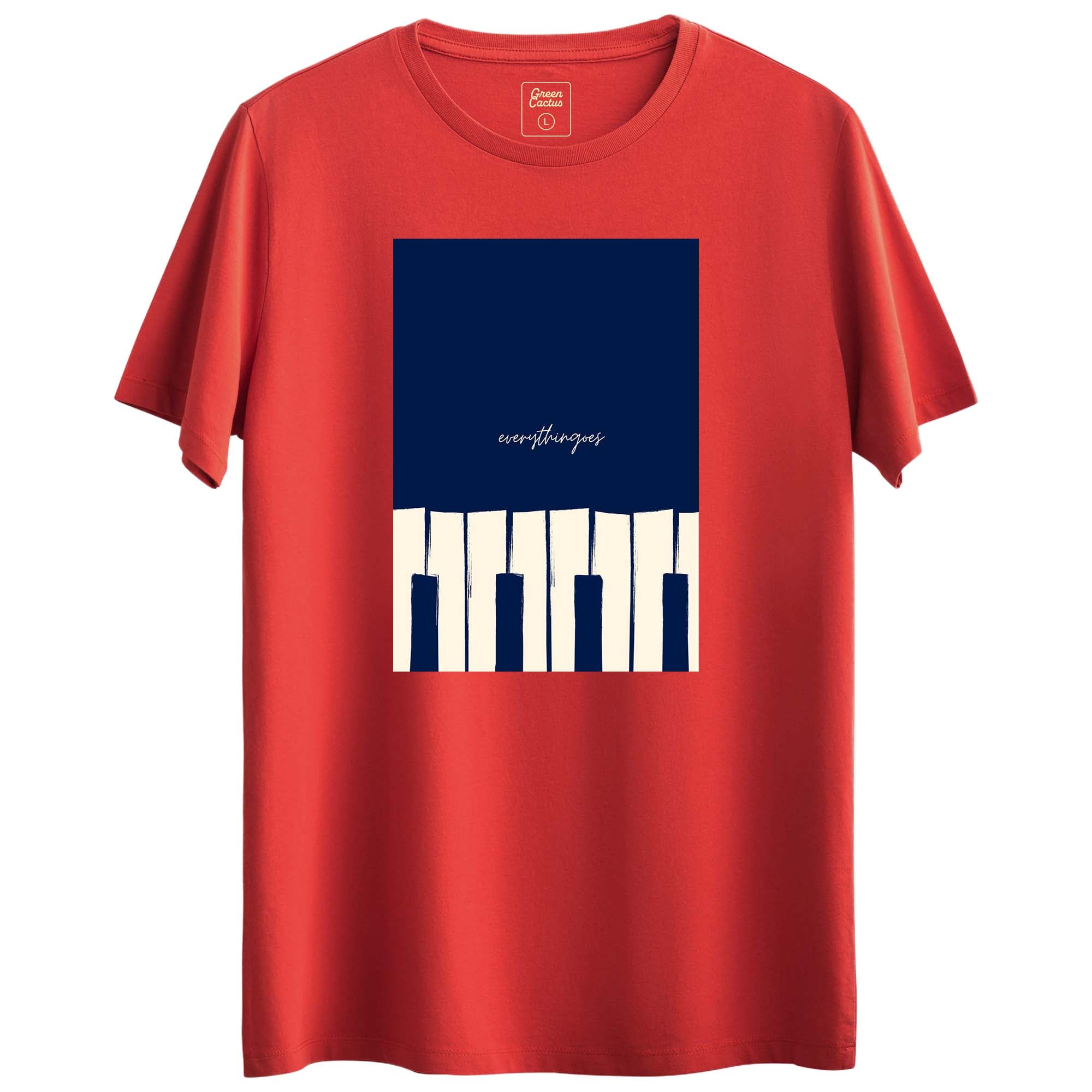 Piano Tasarımlı Regular T-Shirt