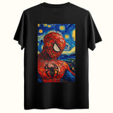 Spider Van Gogh Tasarımlı Sırt Baskılı Regular T-Shirt