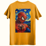 Spider Van Gogh Tasarımlı Sırt Baskılı Regular T-Shirt