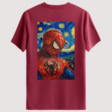 Spider Van Gogh Tasarımlı Sırt Baskılı Regular T-Shirt